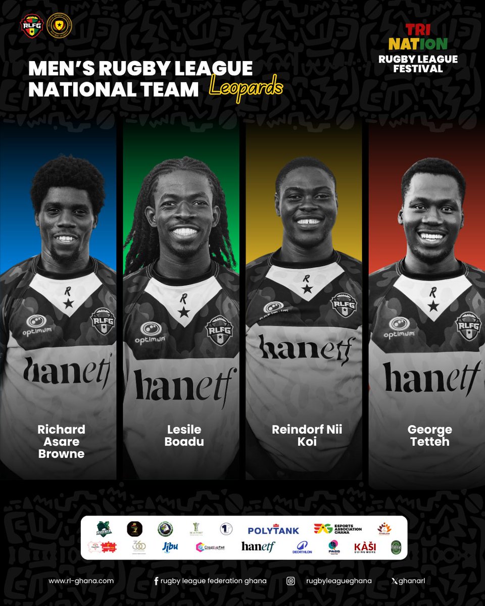 GhanaRL's tweet photo. πOur Menβs National Rugby League Team is set. ππβ€οΈ
π₯ Bonus: Sponsor 2 or more players and get a FREE National Team Replica Jersey! ππ¬π
β¨ And stay tuned β the Female National Team selection drops tonight! ππΎπ₯
#SponsorAPlayer #TriNationFestival #ThisIsRugbyLeague https://t.co/4fsbNcqJpV