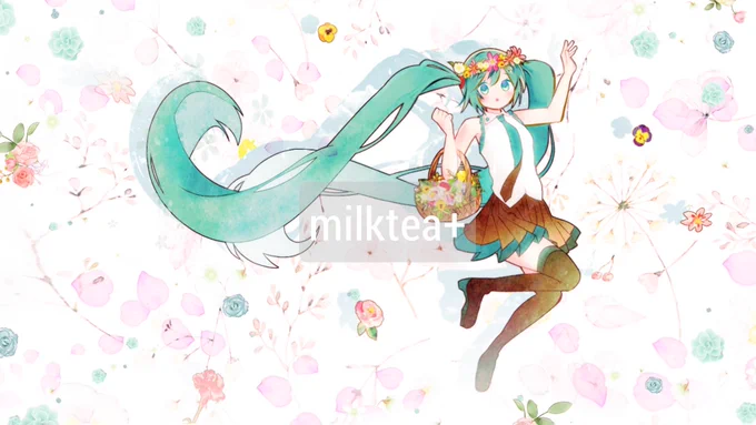 お花とミクさん