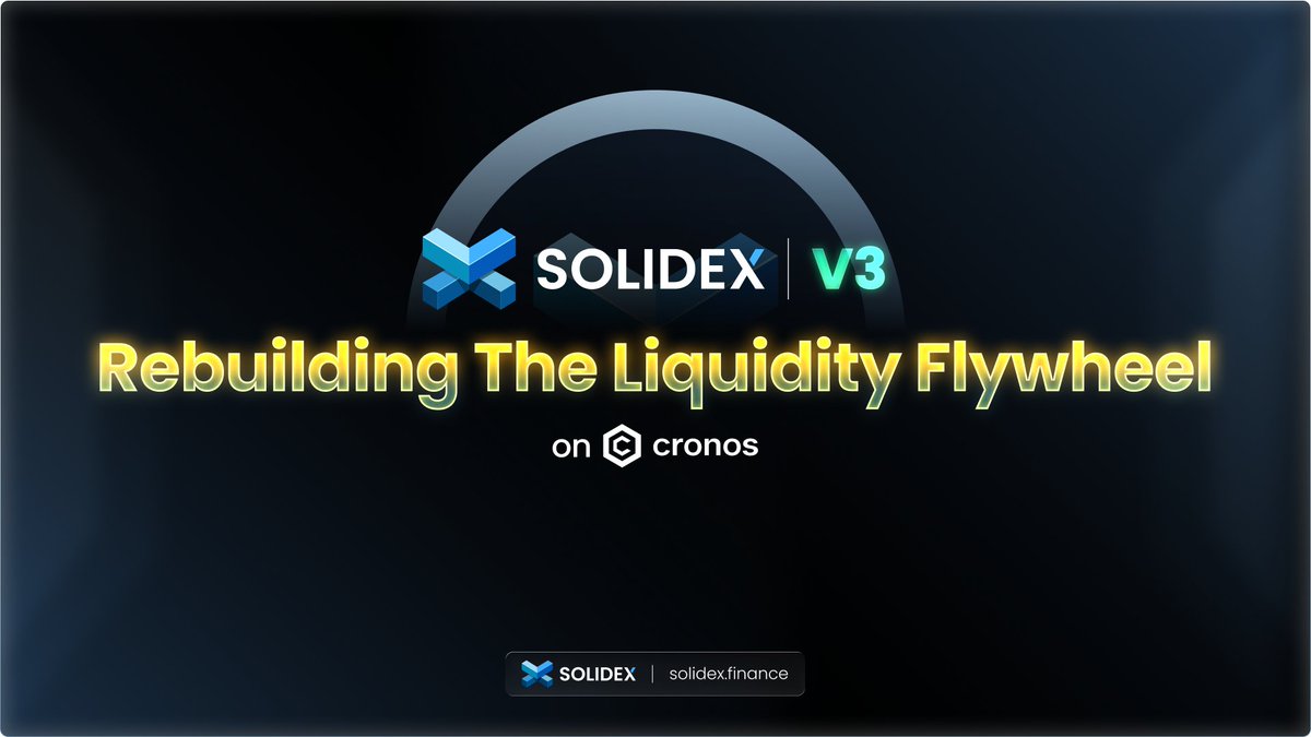SoliDexCro's tweet photo. 🔥 Solidex V3 - Rebuilding The Liquidity Flywheel on Cronos! 🔥

The next evolution of Solidex is here.

V3 brings smarter emissions, deeper liquidity, and stronger real yield - built to reignite the Cronos DeFi flywheel. ⚙️💧

Solidex has always been the liquidity backbone of Cronos, and now it’s time to take it to the next level.

More synergy. More rewards. More power for ve(3,3) builders and LPs alike.

⚡️Rebuilding the liquidity engine that fuels Cronos.