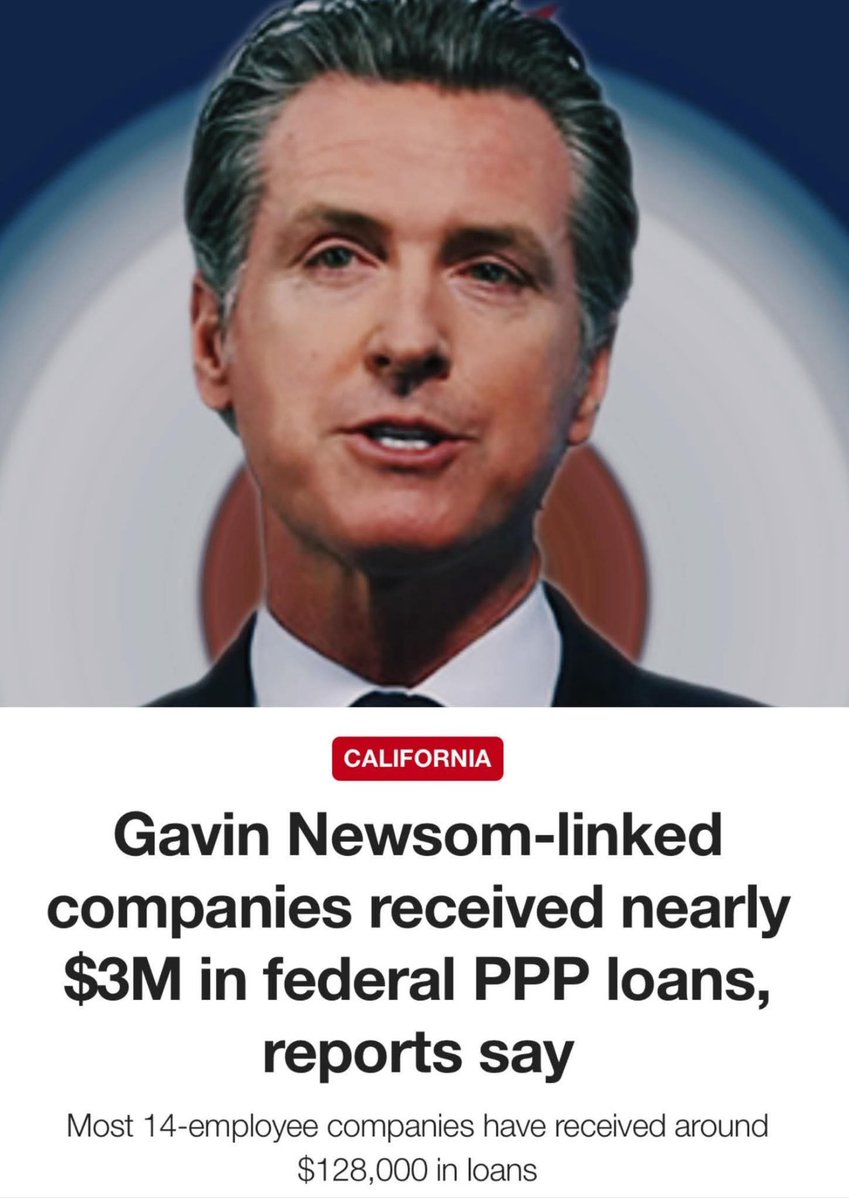 Gavin Newsom secured over $3 million in PPP loans for his businesses while serving as California's governor, with approvals coming earlier than nearly any other state business.

A thorough investigation is warranted.

His PlumpJack Winery, via Villa Encinal Partners, received