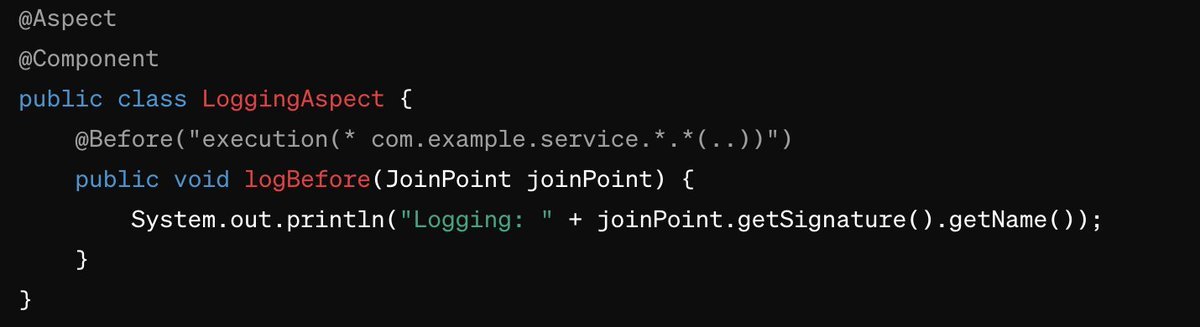 mnhocktweets's tweet image. 🚀 Spring Framework Tip 🚀

Use Aspect-Oriented Programming (AOP) in #SpringFramework for cross-cutting concerns. Implement logging, security, and caching with @Aspect
and pointcuts. 

#SpringFramework #Java #AOP