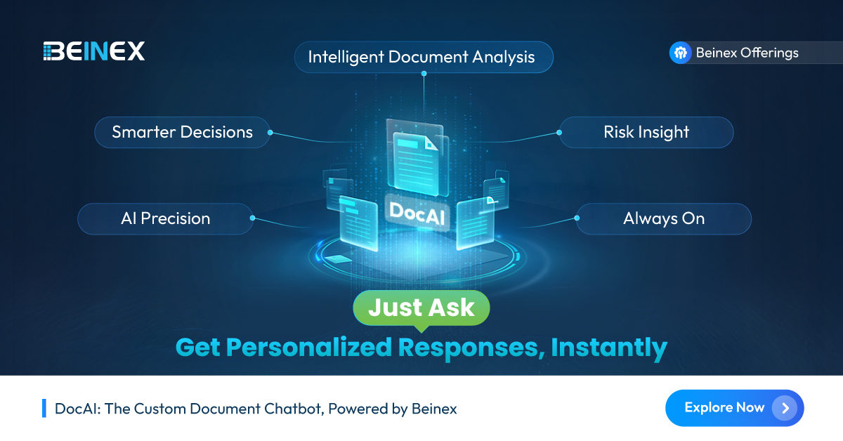 BeinexOfficial's tweet image. Transform your #documents into actionable #intelligence with #DocAI. Simply upload your #files and get personalized, context-aware responses to your queries. Streamline your document handling and get #smarter with DocAI.
Explore more: bit.ly/4ecoQGJ
#beinex #ai #service