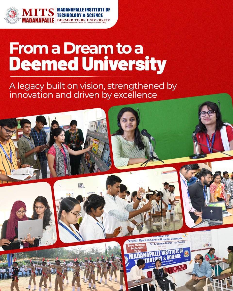From a small affiliated college to #MITS Deemed to be University, our journey has always been about vision, grit, &amp; growth. This month, join us as we celebrate the legacy, the landmarks, &amp; the ambitions that drive us forward. 

#BestEngineeringCollege #MITSdeemedtobeuniversity