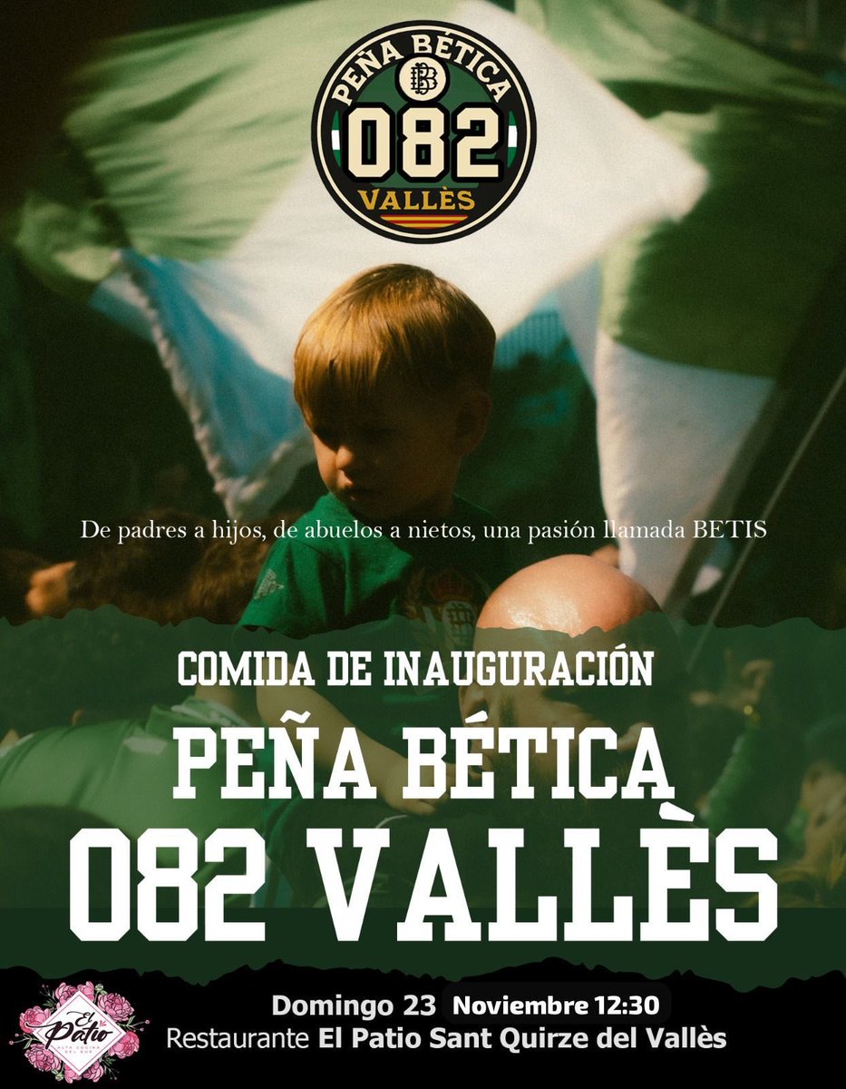 💚🤍EL PRÓXIMO DÍA 23 DE NOVIEMBRE INAUGURAMOS ESTE BONITO PROYECTO DEL BETICISMO💚🤍
Béticos del universo, acompañadnos en este día.
-Abierto a todo bétic@.
-Imprescindible contactarnos para confirmar asistencia.
-Sorteos de productos oficiales de la Peña y más…
-Partido J13