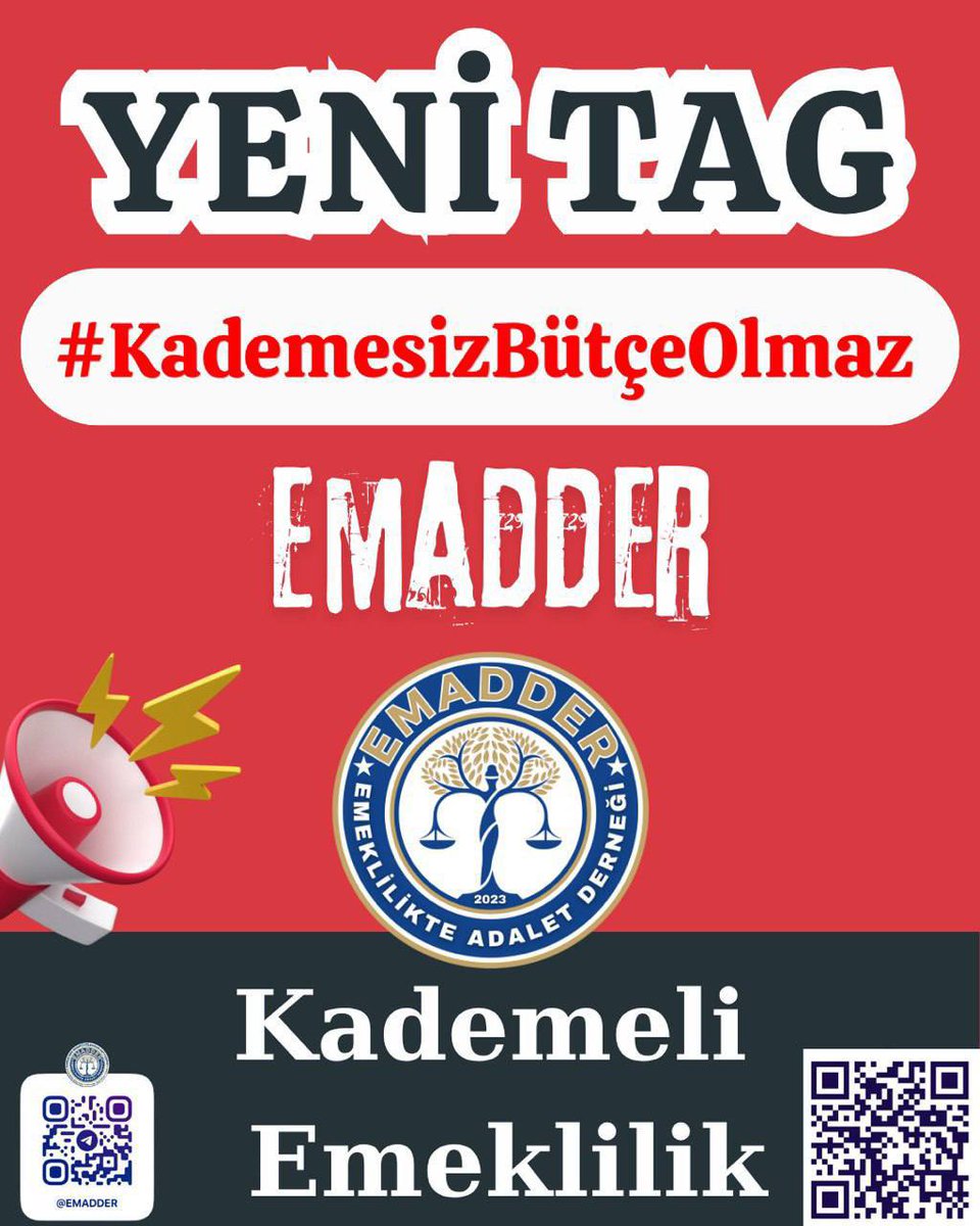 🔥 YENİ TAG DUYURUSU 🔥📢
👇👇👇👇👇👇👇👇👇👇👇

💥 #KademesizBütçeOlmaz 💥

⏳ Artık beklemek yok!
⚖️ Kademeli emeklilik hakkımızdır ve hiçbir güç bu hakkı elimizden alamaz.
✊ Adalet istiyoruz, eşitlik istiyoruz, haklarımızı geri istiyoruz!

🛑 Gasp edilen haklarımızı geri