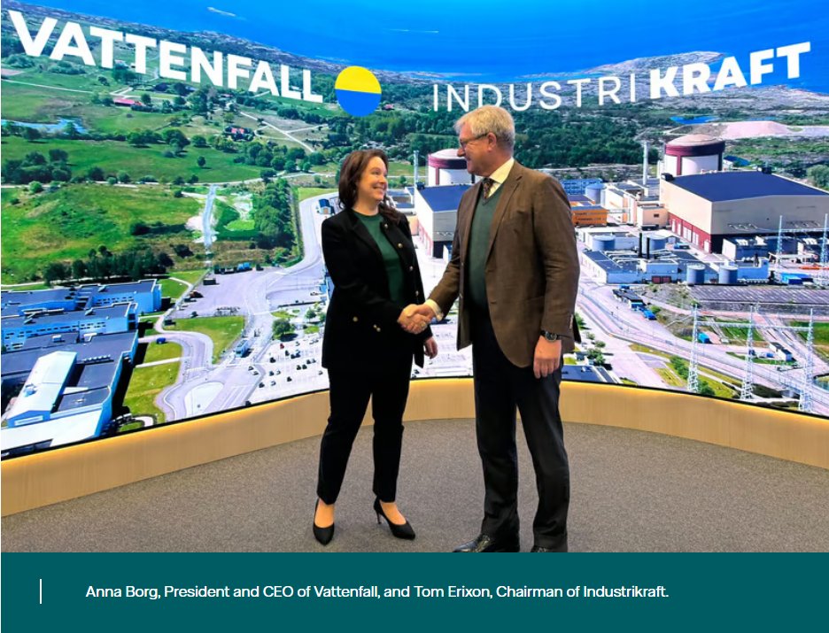 BREAKING: Vattenfall and Industrikraft sign agreement for new nuclear power in Sweden.
