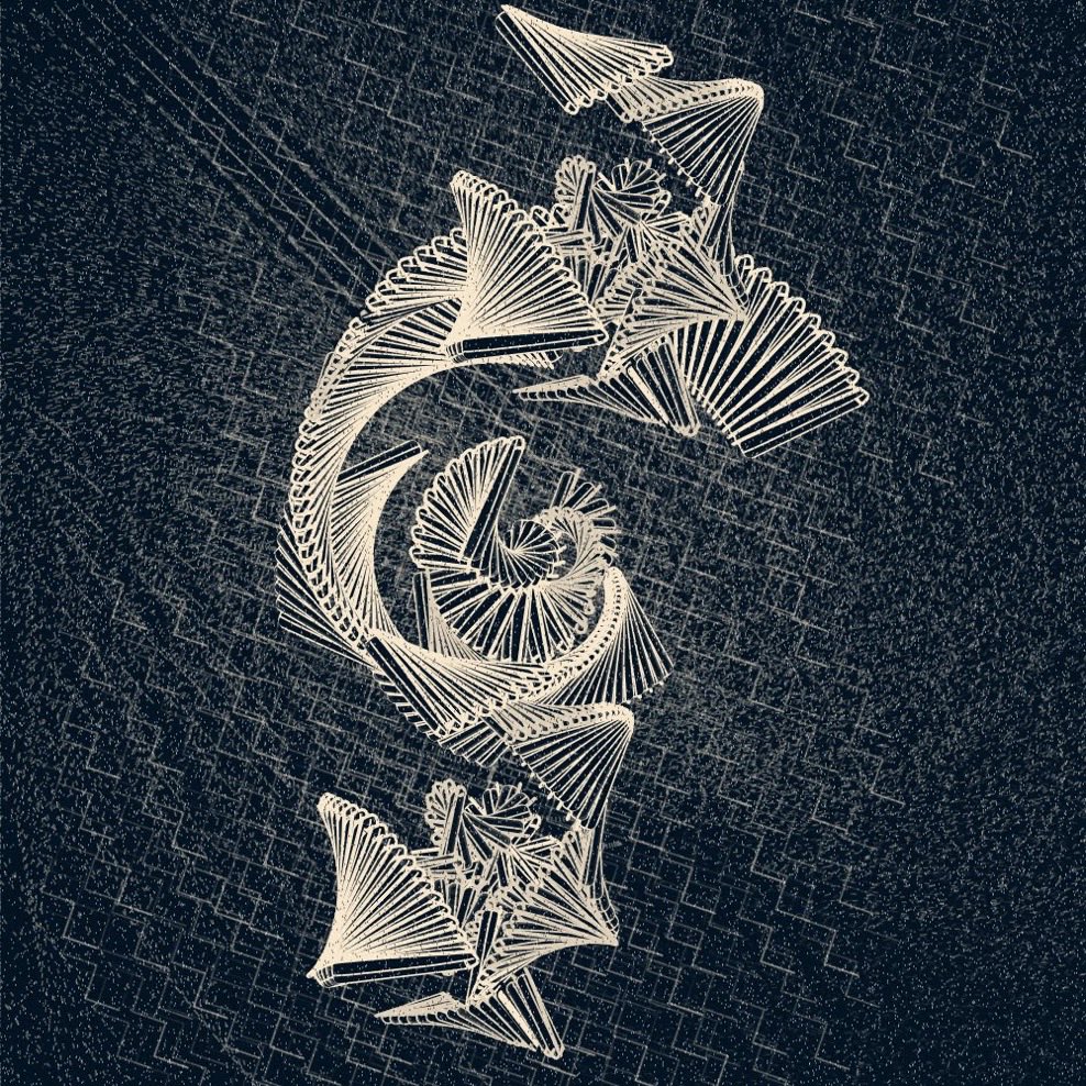 nftartcards's tweet image. gm☕️Happy Tuesday fam🌤️

The beauty of imperfection #30 by @costachung on @fx_hash_

Drawing shapes repeatedly, spinning and rotating. Artist used basic shapes like square, rectangle, and triangle to create this art.

#codeart #generativeart $fxh