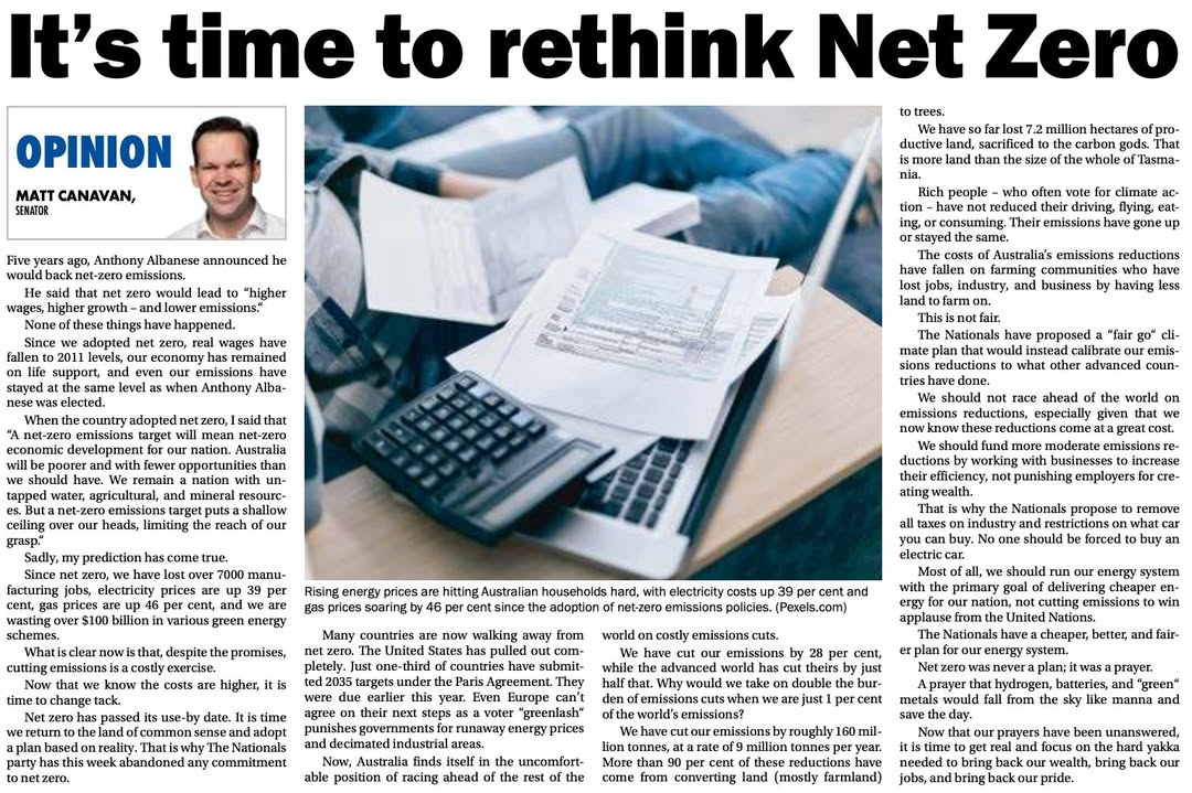 Senator Matt Canavan tweet media