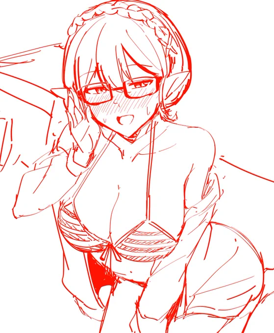 下書きなんだけどこのアヤネ自分でもエロく描けたと思うから見て