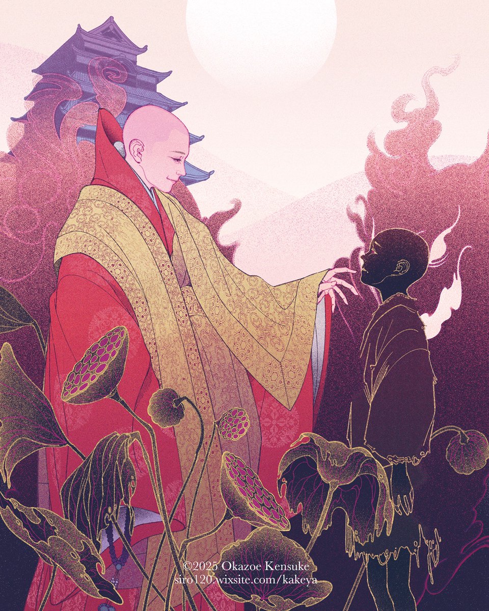 **WORKS**
徳間書店より2025年11月11日刊行
4カ月連続刊行第1巻目、鈴峯紅也さんの著書『八咫の刻　妖僧江戸を蹂躙す』の装画を担当しました。

江戸元禄、護持院隆光の大逆が世の理を掻き乱すー

発行：徳間書店　<a href="/Tokuma_Bungei/">徳間書店 文芸編集部</a>
著：鈴峯紅也
デザイン：大原由衣
イラスト：岡添健介
（文中敬称略）