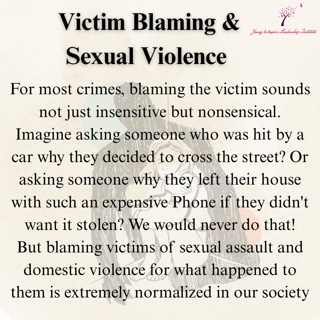 ywli_info's tweet photo. “What were you wearing?” “Why didn’t you leave?” “Why were you out so late?”
These questions silence survivors and protect perpetrators.
It’s time to stop blaming victims and start holding abusers accountable.
#NoMoreVictimBlaming https://t.co/NcTrTIkG0h