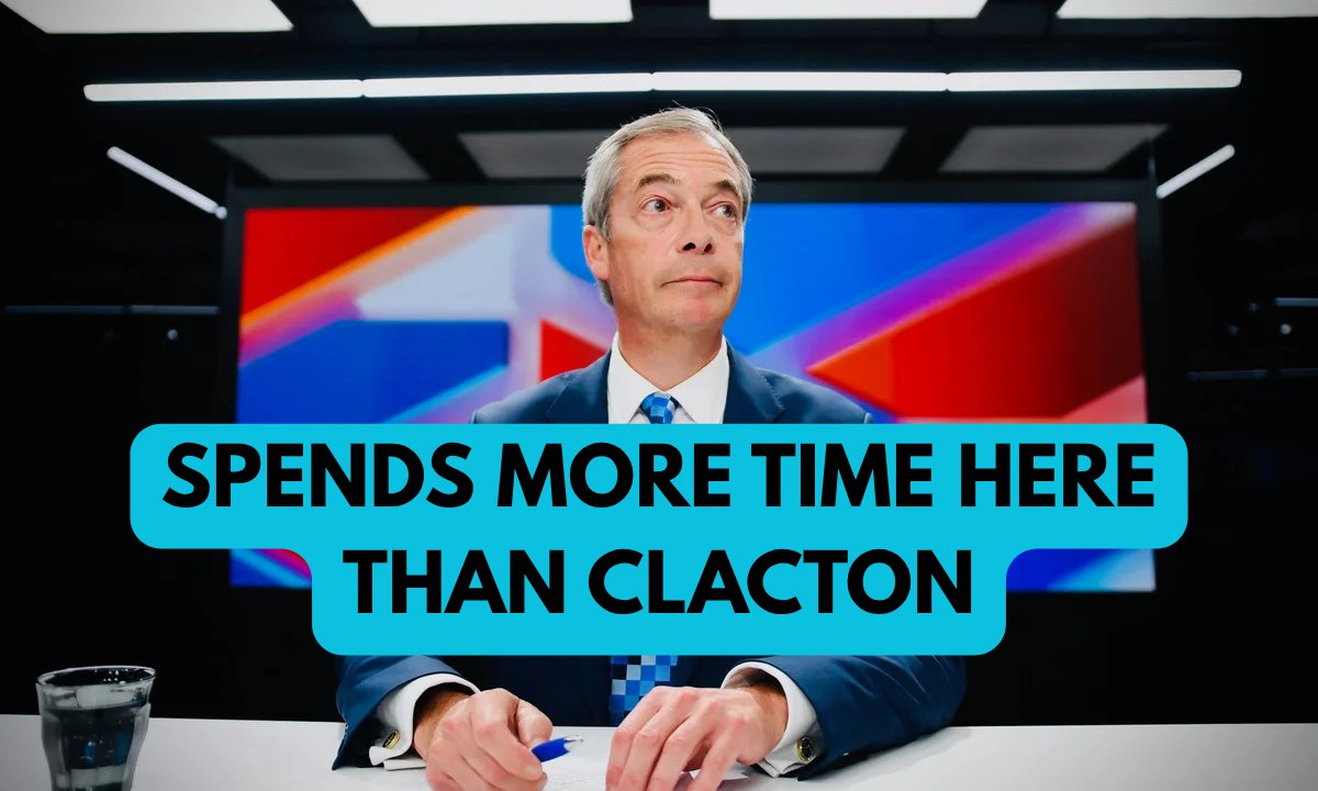 Nigel Farage earns £511,000 as a presenter for GBNews when he should be serving the constituents who voted for him and on whose behalf he is paid a salary as the MP for Clacton.

#AnywhereButClacton