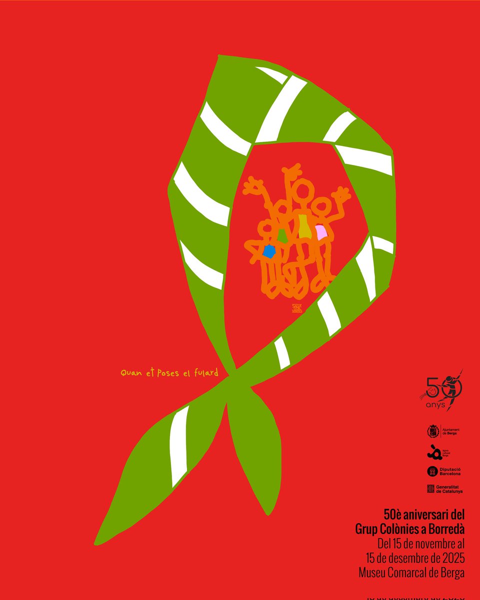 📢 El Grup Colònies a Borredà celebra el seu 50è aniversari amb una exposició titulada ‘Quan et poses el fulard’, que es podrà veure al Museu Comarcal de Berga, del 15 de novembre al 15 de desembre de 2025.