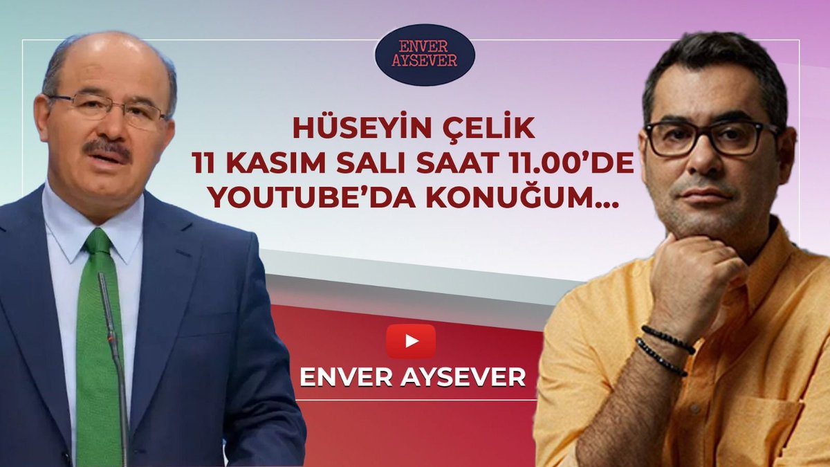 🎙️ Enver Aysever’in (<a href="/enveraysevera/">Enver Aysever</a>) YouTube kanalına konuk oluyorum.

🗓️ 11 Kasım 2025 | Salı
🕒 11.00
📺 Yayını buradan izleyebilirsiniz:
 youtube.com/watch?v=juNbww…