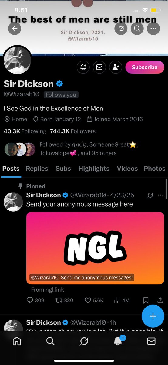 Bignez__'s tweet image. sir Dickson is following me 😳

Omo 
Thank you so much sir 

I don turn mini celeb For X