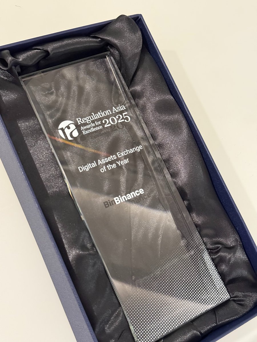 Honored to be named Digital Assets Exchange of the Year at the Regulation Asia Awards for Excellence 2025. 🏆

It reflects #Binance’s commitment to trust, innovation, and delivering real value to our users.

Let's keep building driving the future of digital finance forward!