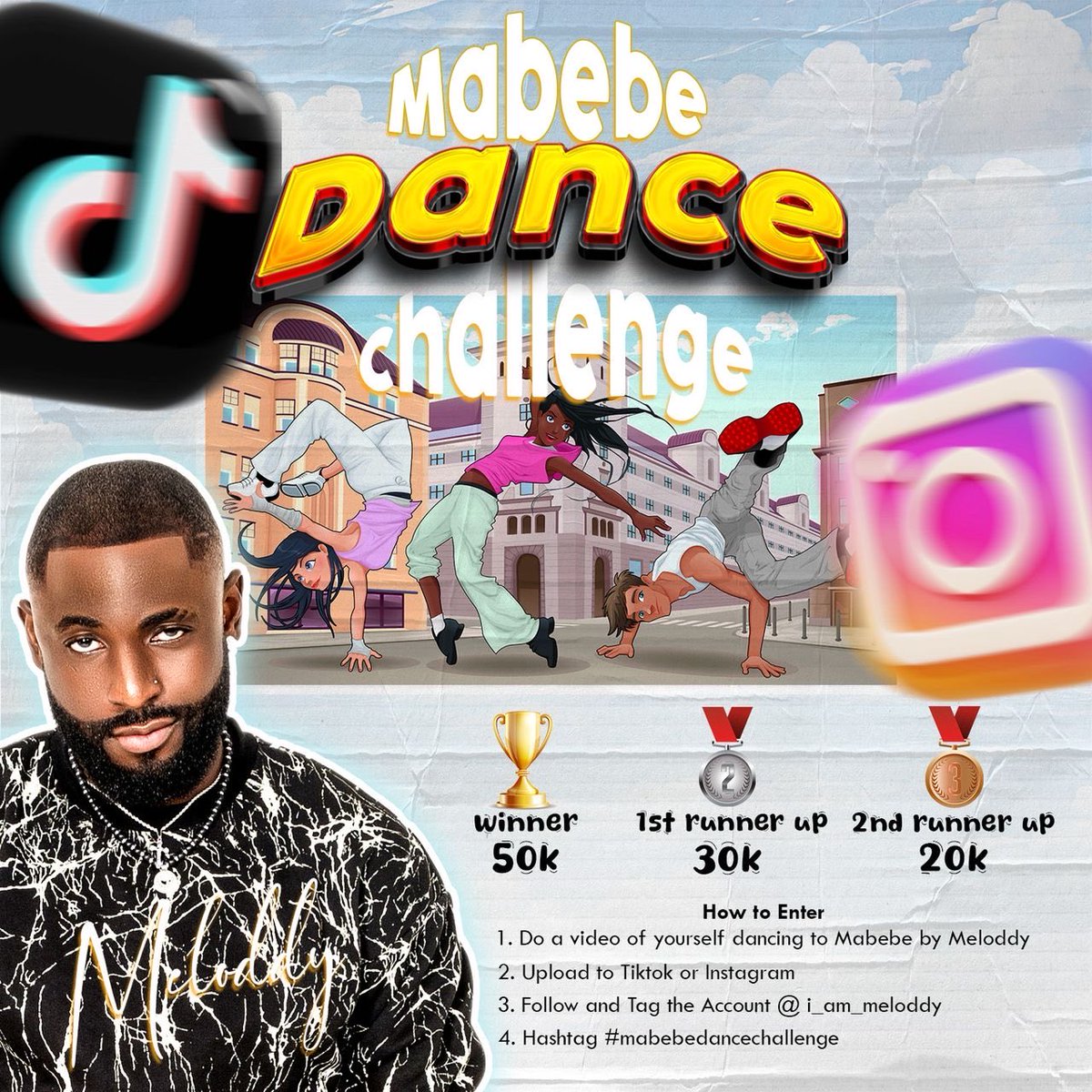 iam__meloddy's tweet photo. Hello people, letβs have this #MABEBE dance challenge buzzing, create your videos and tag @iam__meloddy to stand a chance to WIN. The best 3 videos creators are eligible for tokens β€οΈπ
Link to the song: https://t.co/QCi7WLRYqi https://t.co/yTc78L7ezs