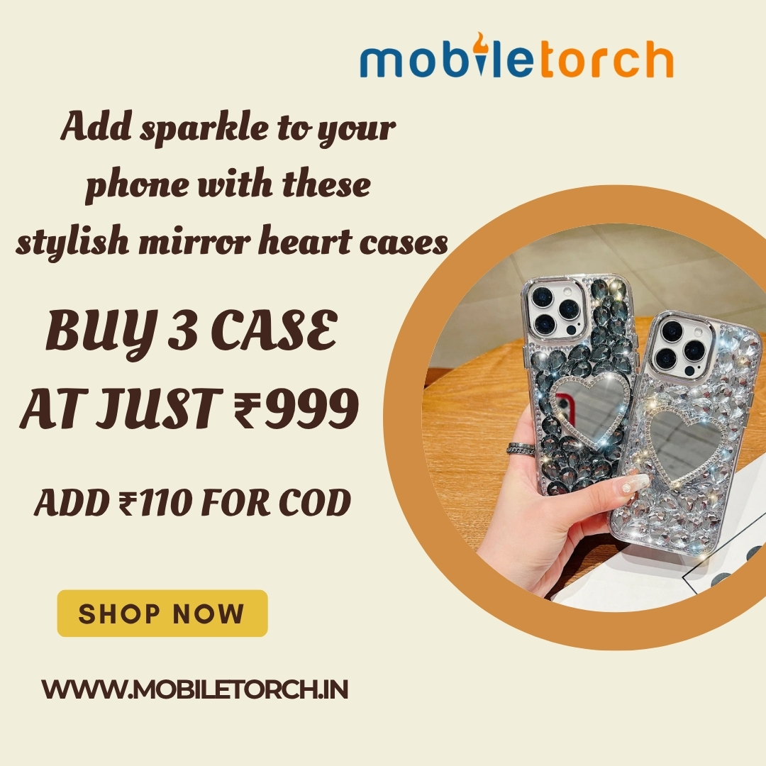 MobileTorch2222's tweet image. Add that glam glow to your phone 💫💖
These mirror heart cases are all about sparkle &amp;amp; style ✨
Buy 3 at just ₹999 – limited time offer! 🔥
Add ₹110 for COD &amp;amp; shine your way 📱

#MobileTorch #PhoneCaseGoals #MirrorHeartCase #ShinyAndStylish #TrendyAccessories