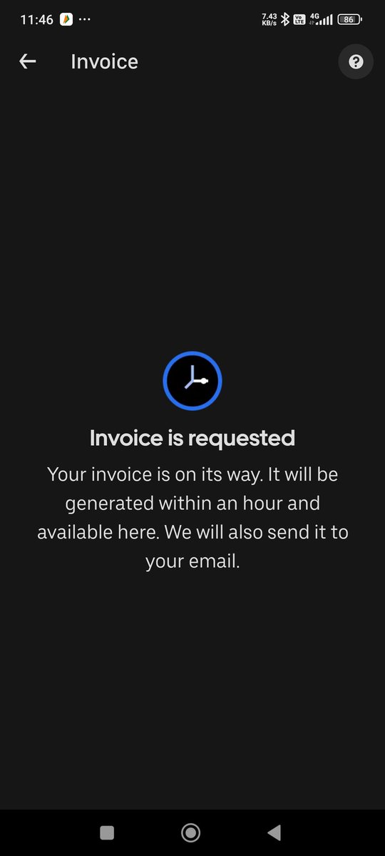 sachinitty's tweet photo. @UberIN_Support waiting for the last 72 hours for a tax invoice. Refer screenshot. Kindly resolve this issue. https://t.co/kdzq4Gs9Gv