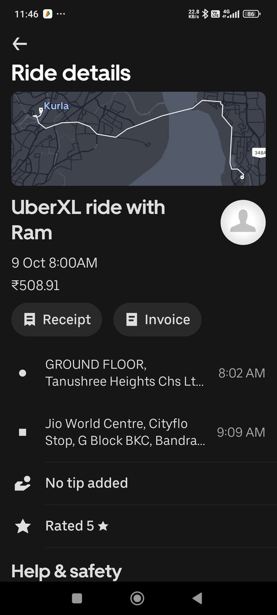 sachinitty's tweet photo. @UberIN_Support waiting for the last 72 hours for a tax invoice. Refer screenshot. Kindly resolve this issue. https://t.co/kdzq4Gs9Gv