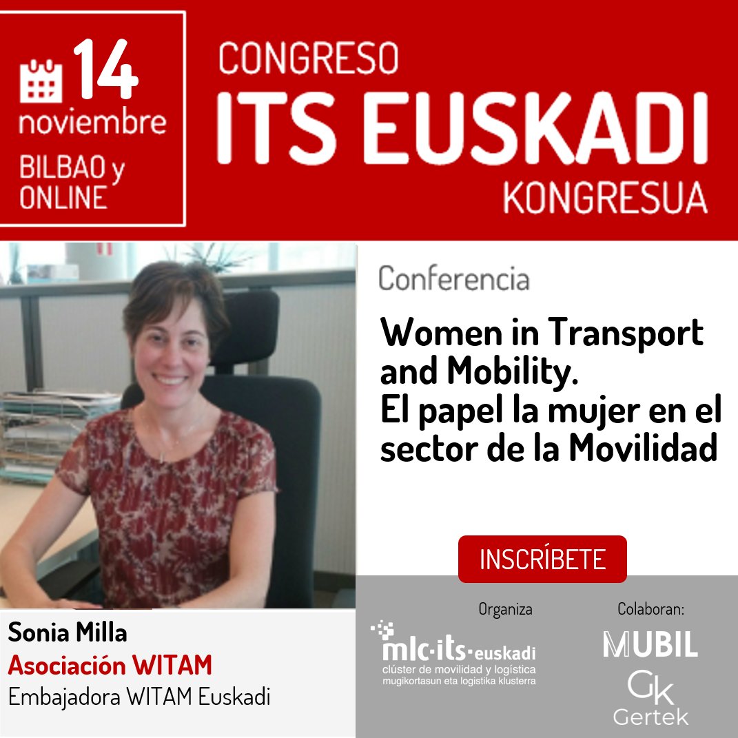 mlcluster's tweet image. 📆 14 de noviembre, Bilbao y online
📢 𝗫𝗩𝗜 𝗖𝗼𝗻𝗴𝗿𝗲𝘀𝗼 #𝗜𝗧𝗦𝗘𝘂𝘀𝗸𝗮𝗱𝗶 
🙋‍♀️Asistencia gratuita 

📖 𝗣𝗼𝗻𝗲𝗻𝗰𝗶𝗮: Women in Transport and Mobility. El papel la mujer en el sector de la Movilidad

👉𝗣𝗿𝗼𝗴𝗿𝗮𝗺𝗮 e 𝗶𝗻𝘀𝗰𝗿𝗶𝗽𝗰𝗶ó𝗻: mlcluster.com/evento/xvi-con…