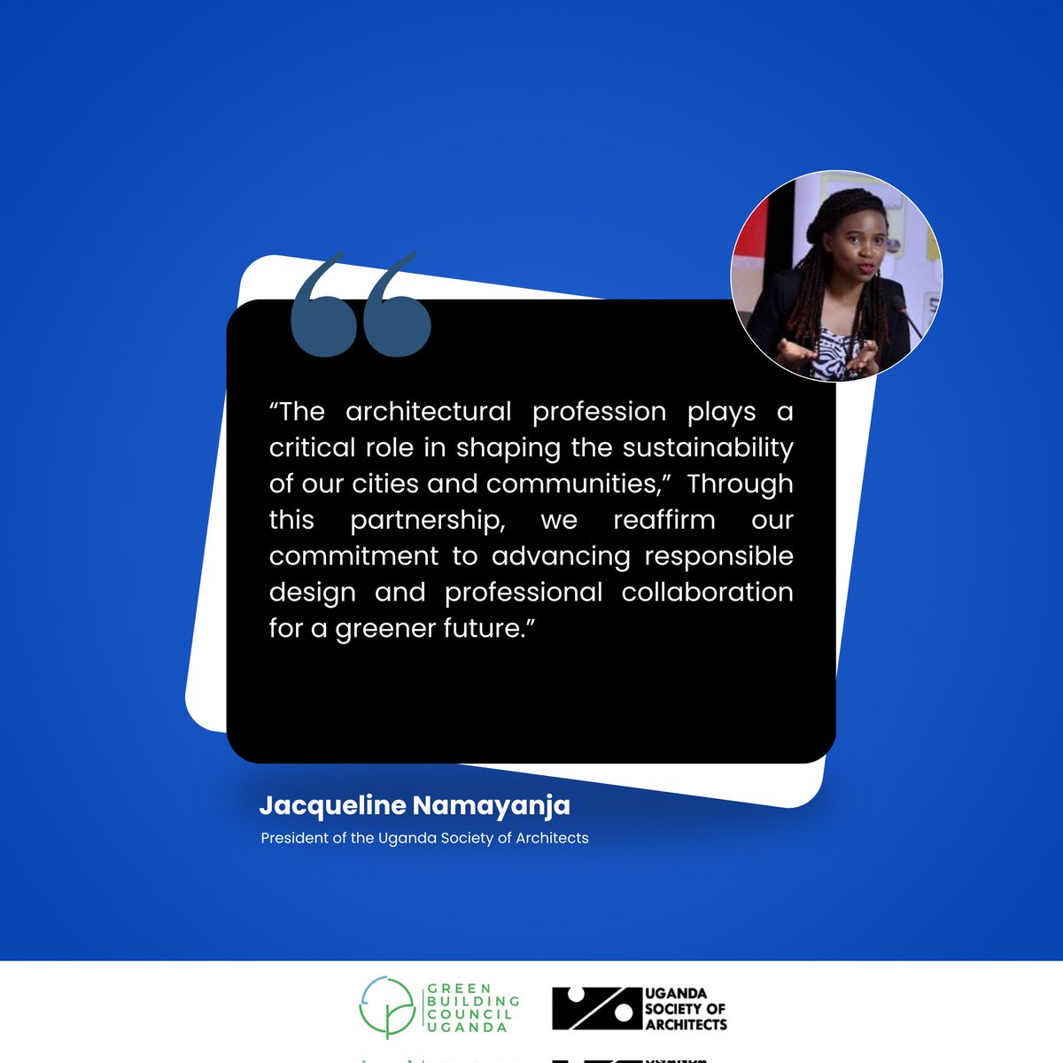 Arch. Jacqueline Namayanja, President of the #UgArchSociety highlighted the vital role of architects in shaping sustainable cities during the MoU signing with <a href="/gbcuganda/">Green Building Council Uganda</a> on Friday✍🏿

Reaffirming the Society’s commitment to responsible design and practice🌱🏗️

#BeBoldOnBuilding