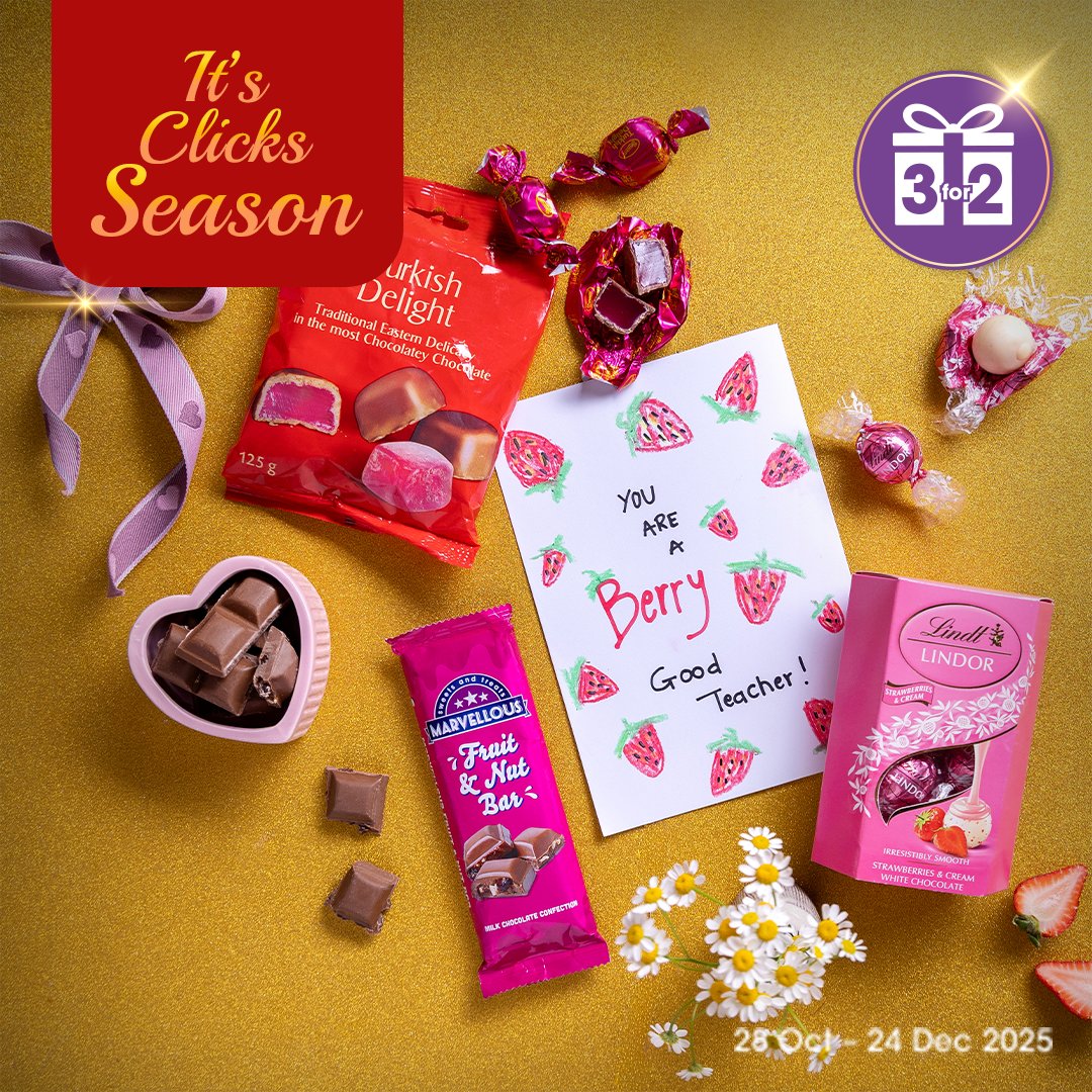 Clicks_SA's tweet image. They teach. They guide. They inspire. 🍪 

This festive season, show your thanks with a D’licious treat that’s as sweet as they are! 🎁

#ItsClicksSeason #TeachersGifts #GiftingIdeas #Festive