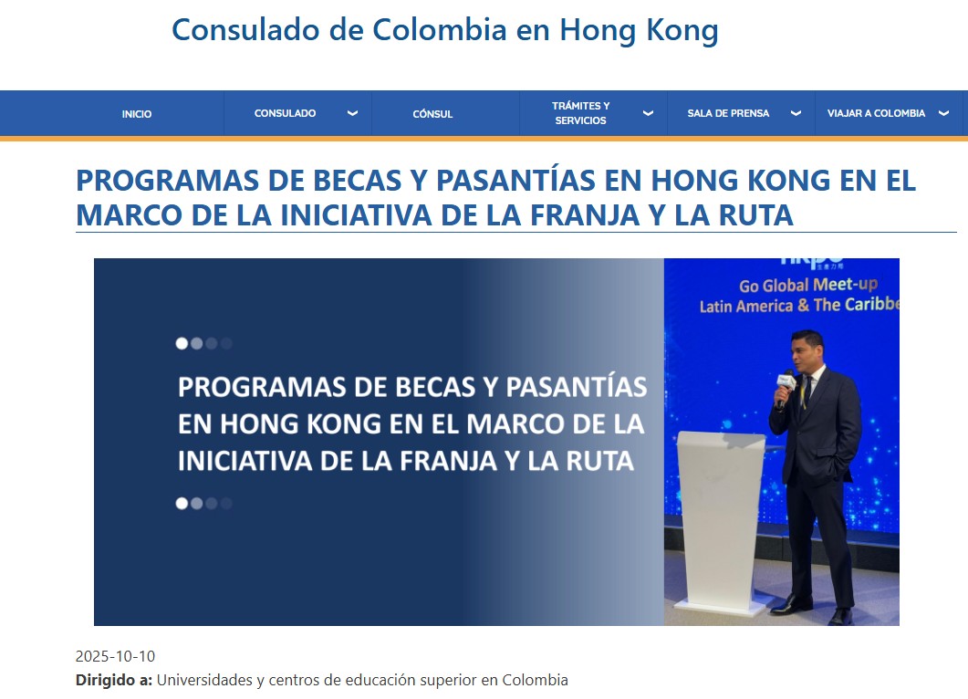 Las universidades de Hong Kong se sitúan entre las 100 mejores en índices globales. El ingreso de Colombia a la Iniciativa de la Franja y la Ruta (BRI, por sus siglas en inglés) ha abierto las puertas a programas de becas. Sin intermediarios. rb.gy/a1yqm5