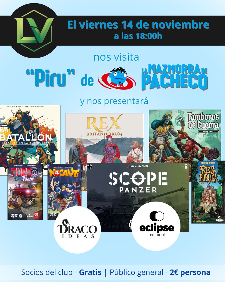 LudoVerde_'s tweet image. Qué alegría tener a un viejo amigo visitándonos en #LudoVerde para mostrarnos juegos de @DracoIdeas y @EclipseEditoria.   ¡¡Gracias Piru!!

#TamboresDeGuerra
#ScopePanzer
#ResPublica
#RexBritannorum
#BatallonGuerraenlaAntigüedad