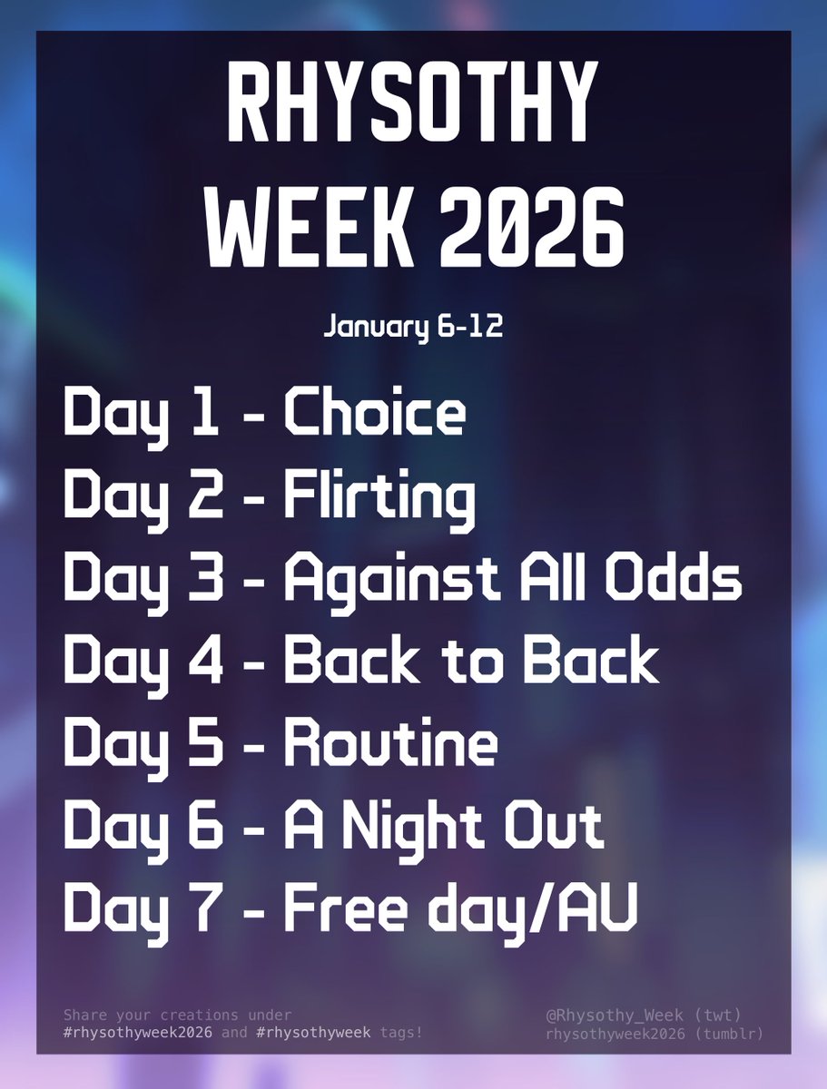 Rhysothy_Week's tweet photo. AAAND here are the рrоmpts!
Time to start preparing, or, well, just wait if you are feeling like doing it as a challenge!
#Rhysothy #RhysStrongfork #TimothyLawrence
Either way, cant wait to see what this event brings
💙❤️ have fun! https://t.co/eGhdrp0gQm