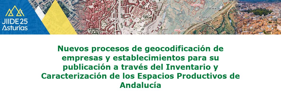 IECA_Andalucia's tweet photo. 🌐Este viernes, 14 de noviembre, en las Jornadas de Ibéricas de Infraestructuras de Datos Espaciales #JIIDE2025 os hablaremos de los nuevos procesos de #geocodificación de #empresas y #establecimientos utilizados en @IECA_Andalucia
https://t.co/oUlCHjiE14
#ESPAND #JIIDES2025 https://t.co/VTFSFRtBJu