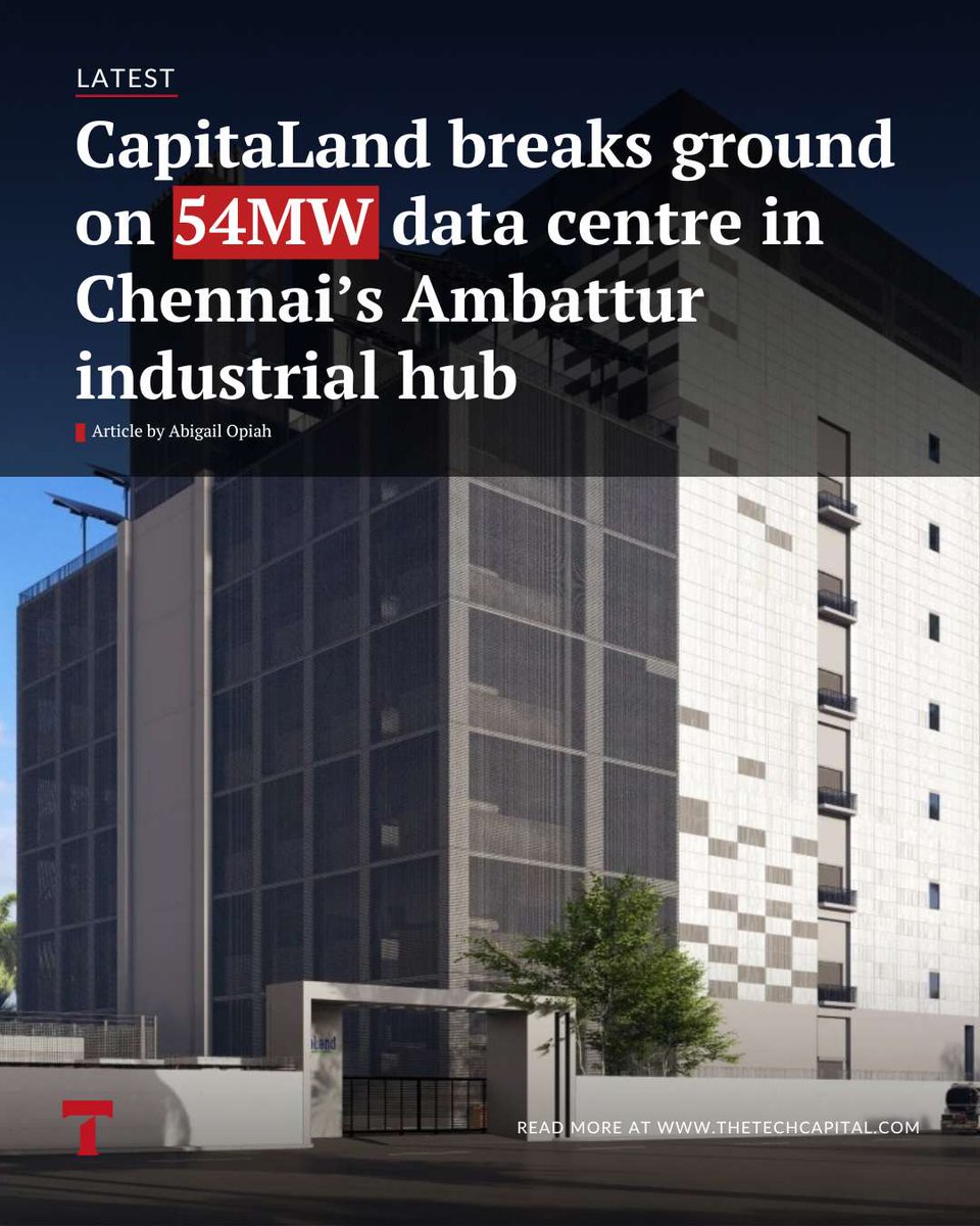TnInvestment's tweet photo. #Singapore based Infra player #CapitaLand bets $1 billion on #India’s 5GW data centre future, to double capacity to 500 MW by 2030

- Building its India data centre footprint of 245 MW across 4 major metro cities (#Mumbai, #Hyderabad, #Chennai, #Bengaluru) https://t.co/hFveXbdqeD