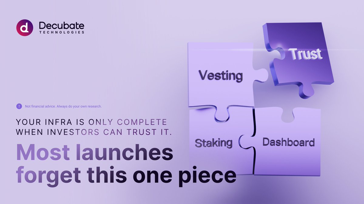 decubate's tweet image. Real Infra Builds Trust by Default

Investors don’t just want returns.
They want trust.

→ What’s the plan?
→ When do tokens unlock?
→ Who has what?

TMS puts this all in one place. right out of the box.

Let your infra speak for itself: tms.finance
