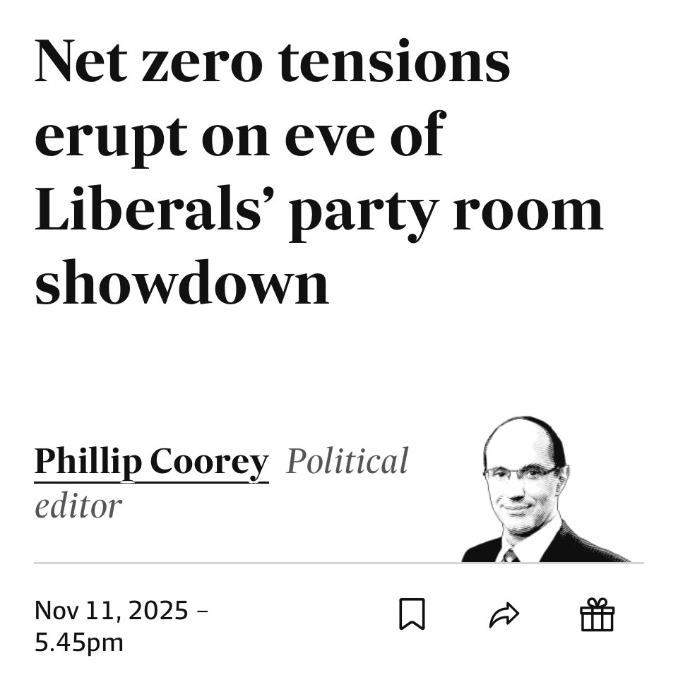 adamnicotera's tweet image. Hang on a minute, they’re at war over the WORDS “net zero”? 😂😂😂

Conservatives in the Liberal Party are confident they will prevail in dumping any mention of the phrase “net zero”.

#auspol #libspill #libsplit