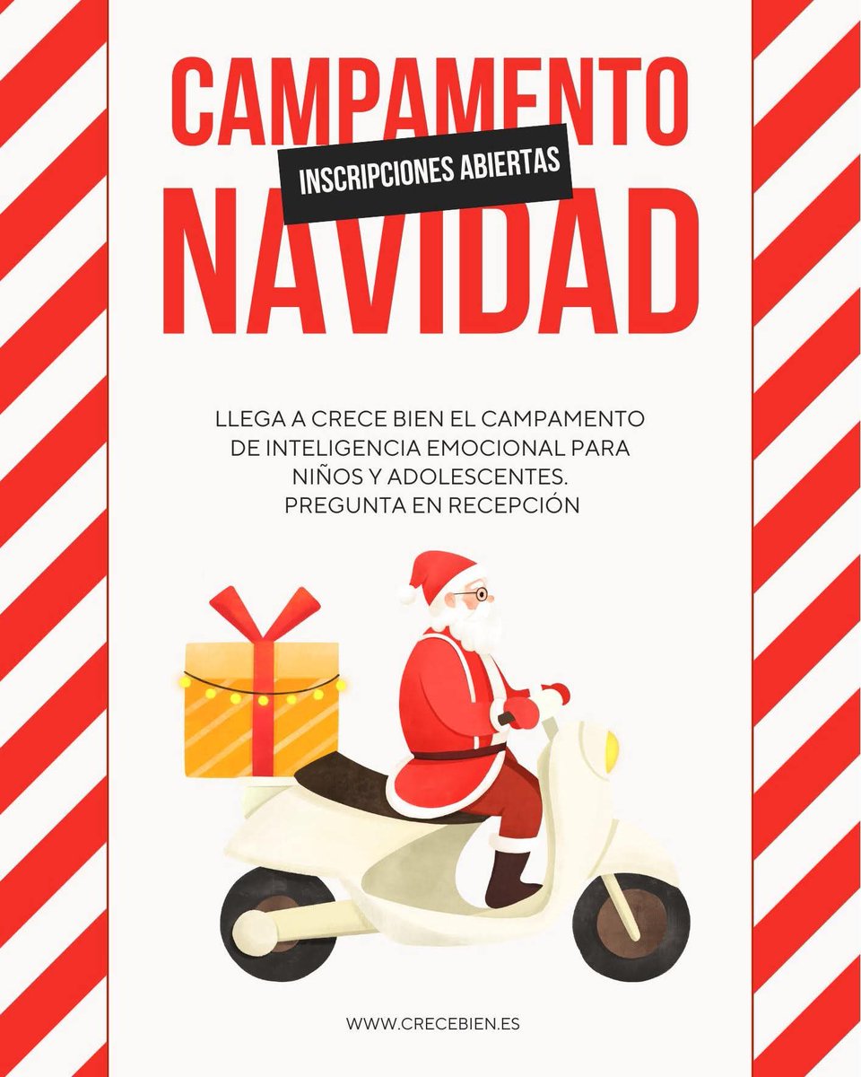¿En qué consiste nuestro Campamento de Navidad? Es un campamento urbano en Madrid donde niños y adolescentes de 3 a 18 años desarrollan su inteligencia emocional mientras se divierten en sus días sin cole.

🎁 Estas Navidades crecebien.es