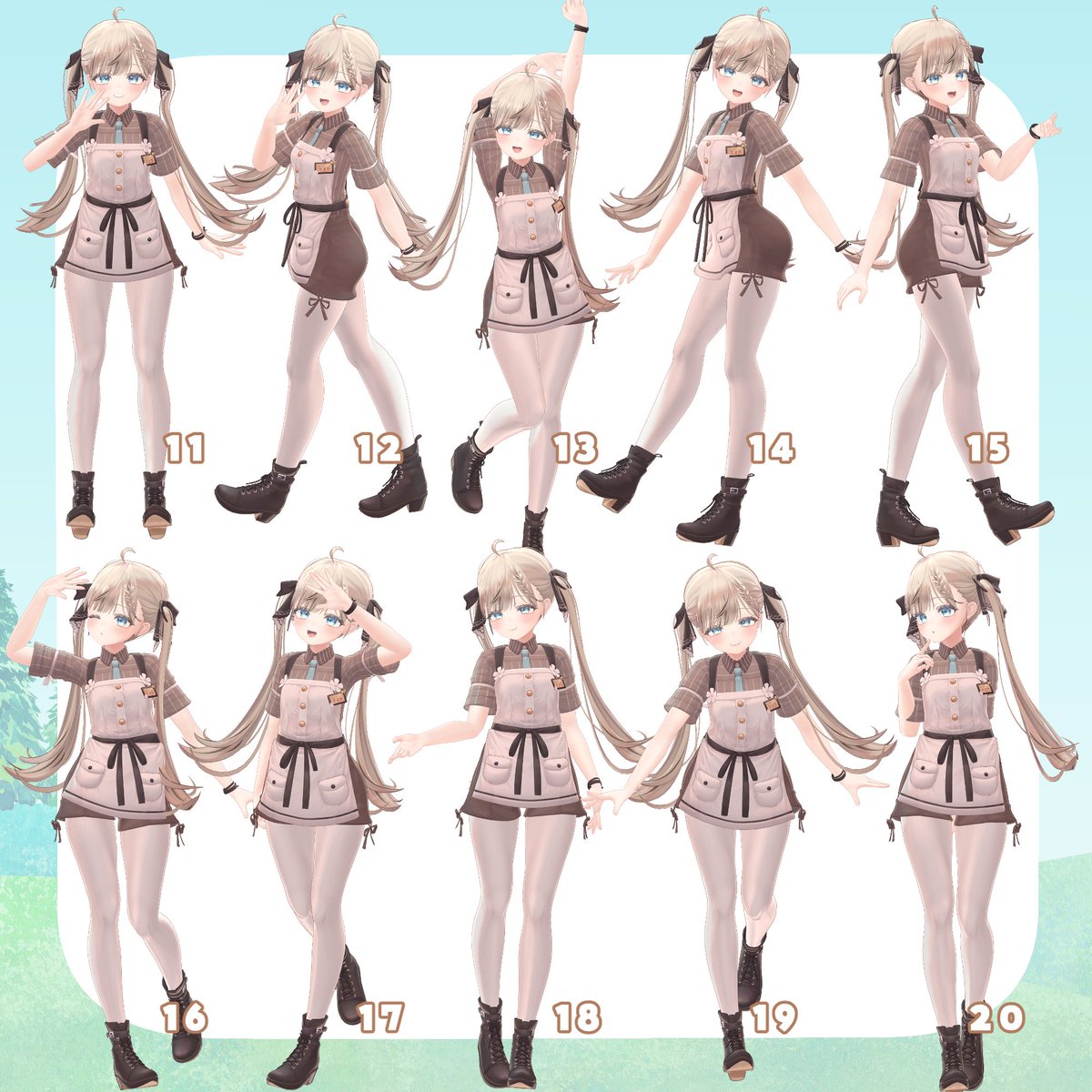 kamiya_vrcdayo's tweet image. 💃無料ポーズ集作りました💃
日頃の感謝を込めて、ワールド撮影に使えそうなポーズ30種作りました
使っていただけたら嬉しいです❣️
#AvatarPoseLibrary 設定済なのでPrefab入れるだけで使用できます～！！

#tailshop