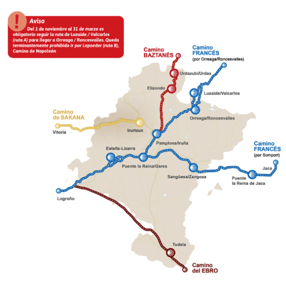 amcsantiago_'s tweet photo. 🚨 ¡Cierre invernal en el Camino Francés! Hasta el 31/03/2026, queda restringido el paso por el collado de Lepoeder entre Saint Jean Pied-de-Port y Roncesvalles.
👉 Los peregrinos deben tomar la ruta Oeste por Valcarlos, señalizada desde la salida de Donibane Garazi.
ℹ️https://t.co/IRaQJbE0eA
#AMCSantiago #caminofrancés #CaminoDeSantiago #Seguridad