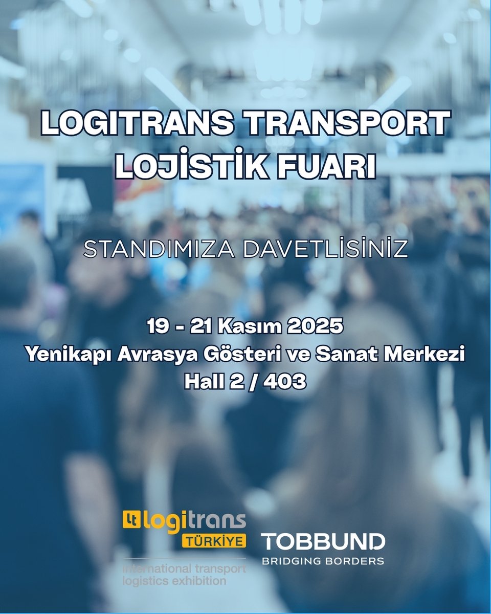 [TR]

19–21 Kasım 2025 tarihleri arasında İstanbul’da düzenlenecek Logitrans Lojistik Fuarında, lojistik dünyasının temsilcileriyle buluşmak için hazırız.

Taşımacılıkta verimlilik, dijitalleşme ve yenilikçi çözümler üzerine sohbet etmek üzere sizleri standımıza bekliyoruz.