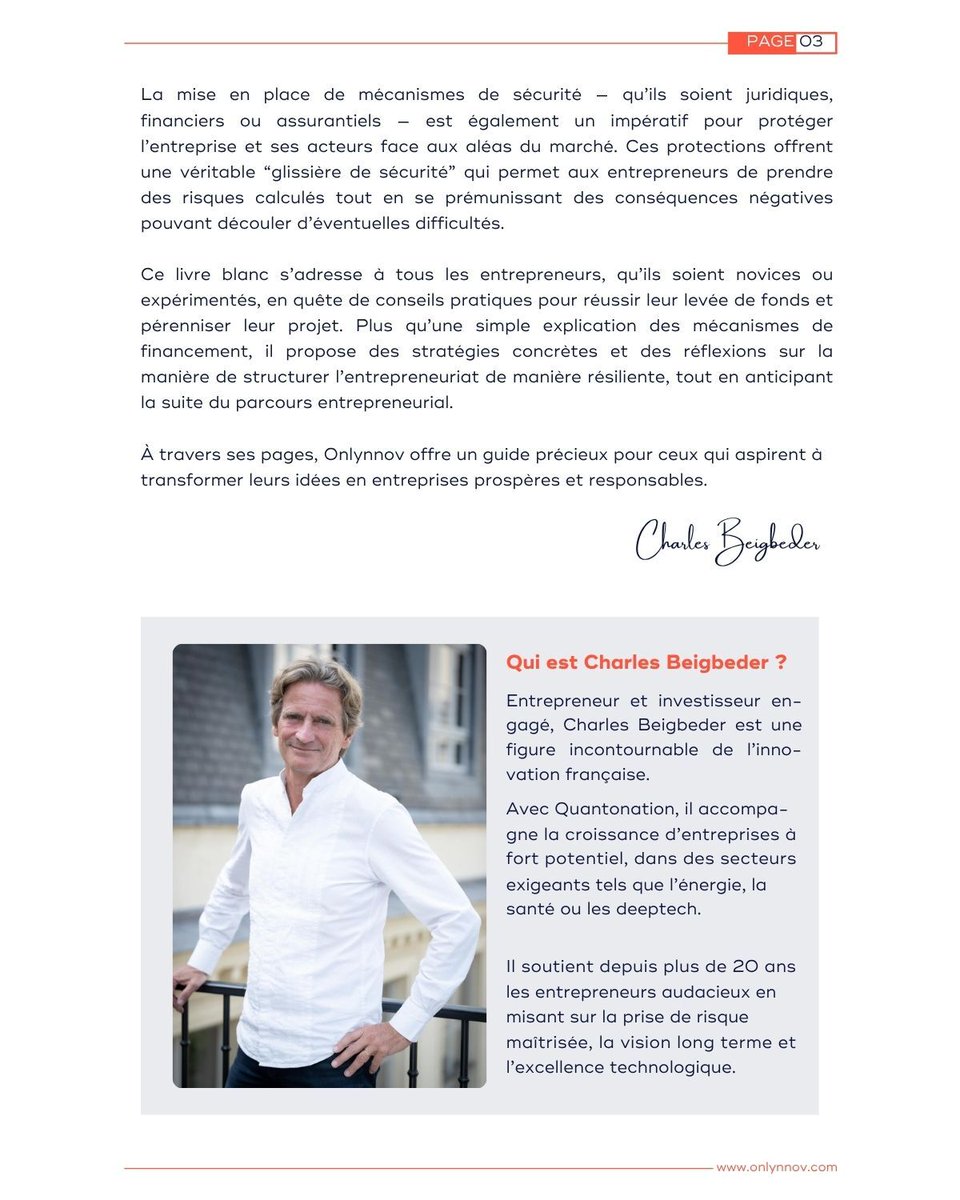 Onlynnov's tweet image. Et si vous pouviez feuilleter notre livre blanc Réussir sa levée de fonds ?

👉🏼 La couverture
👉🏼 Préface de Charles Beigbeder
👉🏼 Introduction de Guillaume Santiago

Le guide complet = 75 pages de conseils + 12 experts mobilisés 🚀:  eu1.hubs.ly/H0nw1060