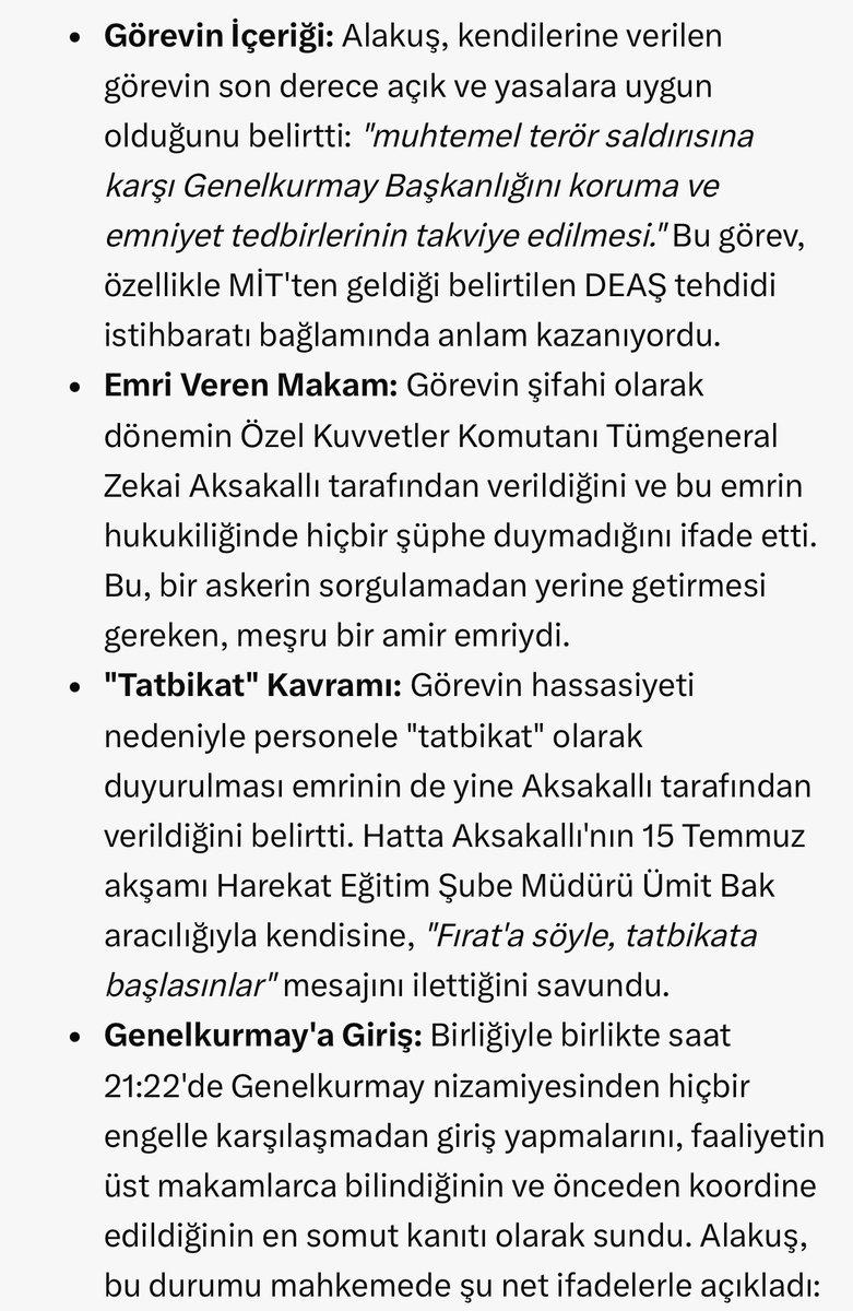 ŞOK BİLGİ❗️❗️❗️

Özel Kuvvetler Komutanı Tümgeneral Zekai Aksakallı'nın ‘Genelkurmay'ı Terör Tehdidine Karşı Takviye’ emirlerini yerine getiren askerlerin Darbeden Tutuklanıp ceza verildiği ortaya çıktı❗️

Kurmay Albay Fırat Alakuş; ‘Tüm eylemlerinin, hiyerarşik amiri olan