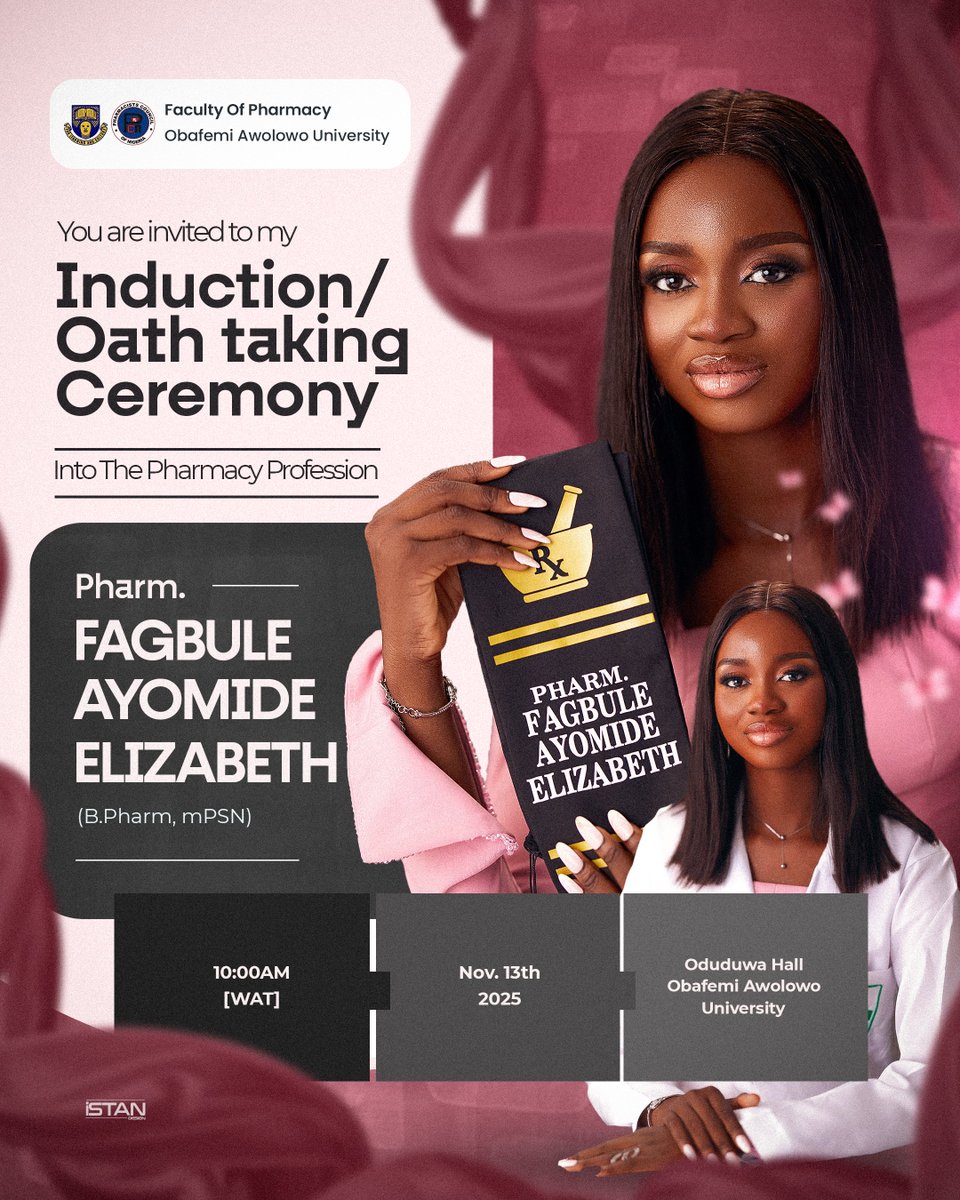 iStanDesign's tweet image. Good morning, my neighbours!✨

And no, I&apos;m not done yet😏

Another one for a soon-to-be Pharmacist of Obafemi Awolowo University.

Btw, you&apos;re invited to the induction ceremony happening this week on the 14th.✨🎉
