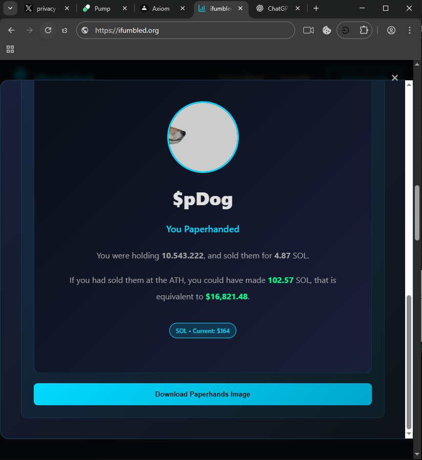 Elvynite's tweet photo. @asdfghdevv Fumbled the $PDOG bag hard… took just a 10x when it could’ve been life-changing.
https://t.co/bjL8EMTCkN https://t.co/NXJxmnWhou