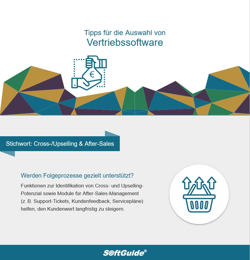 SoftGuide's tweet image. Mehr aus jedem Kunden herausholen! Unser 10. SoftGuide Tipp ist ein echter Umsatztreiber: &quot;Cross-/Upselling &amp;amp; After-Sales: Werden Folgeprozesse gezielt unterstützt?&quot; Wie sichern Sie langfristige Kundenbeziehungen? softguide.de/software/vertr…