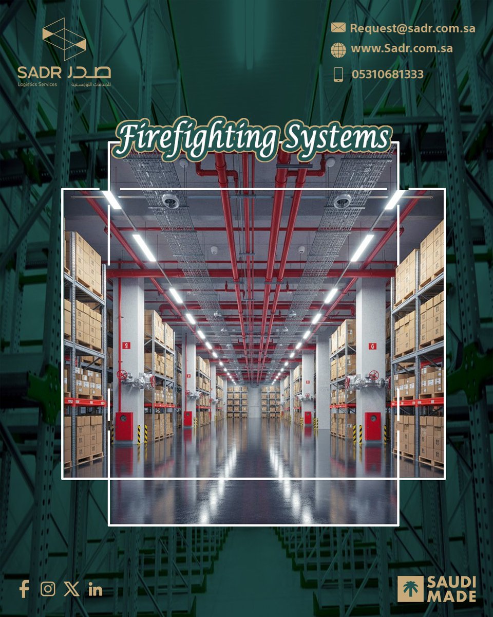 SadrLogistics's tweet image. One minute can change everything…

Sadr Logistics’ fire protection systems safeguard

your investment before danger strikes.

Safety isn’t optional — it’s a decision.

#SADR #SafetyFirst #FireProtection #SmartStorage #WarehouseSolutions #Logistics #IndustrialSafety