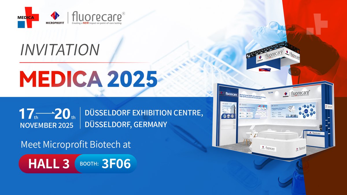 One week to go! ⏰

Meet #MicroprofitBiotech at #MEDICA2025 🇩🇪
📍Hall 3 | Booth 3F06

Discover our latest IVD innovations, POCT solutions &amp; smart diagnostic devices.
See you in Düsseldorf!

#Microprofit #fluorecare #MEDICA2025 #IVD #POCT #RapidTest #MedicalDevices #Diagnostics