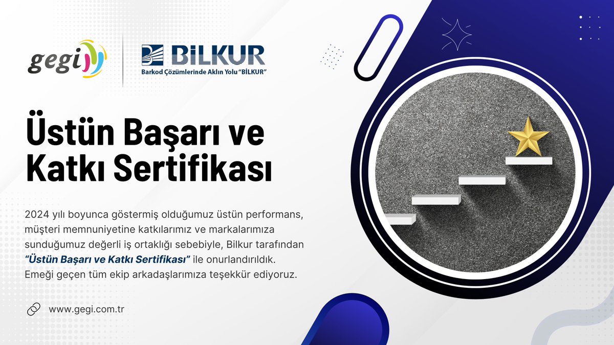 🏆 Kurumsal Başarılarımız Arasına Bir Yenisi Daha Eklendi

Bu anlamlı takdir için Bilkur’a teşekkür eder, tüm ekip arkadaşlarımızın özverili çalışmalarıyla elde ettiğimiz bu başarıyı gururla paylaşıyoruz.

#Gegi #Bilkur #KurumsalBaşarı #ÜstünPerformans #Teşekkür