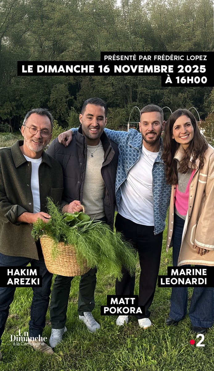 _mpupdatess's tweet photo. AGENDA || « Un dimanche à la campagne » en présence de @MPokora c’est le 16/11/25 sur France 2, à 16h00. 🌳🍂 

#mpokora #mattpokora #france2 #udalc https://t.co/28aghZaxHs