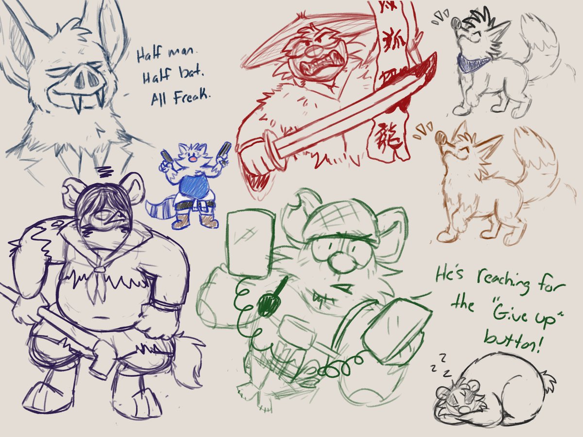 Some more doodles of some video games I've been playing lately! (And a Berry in the corner)