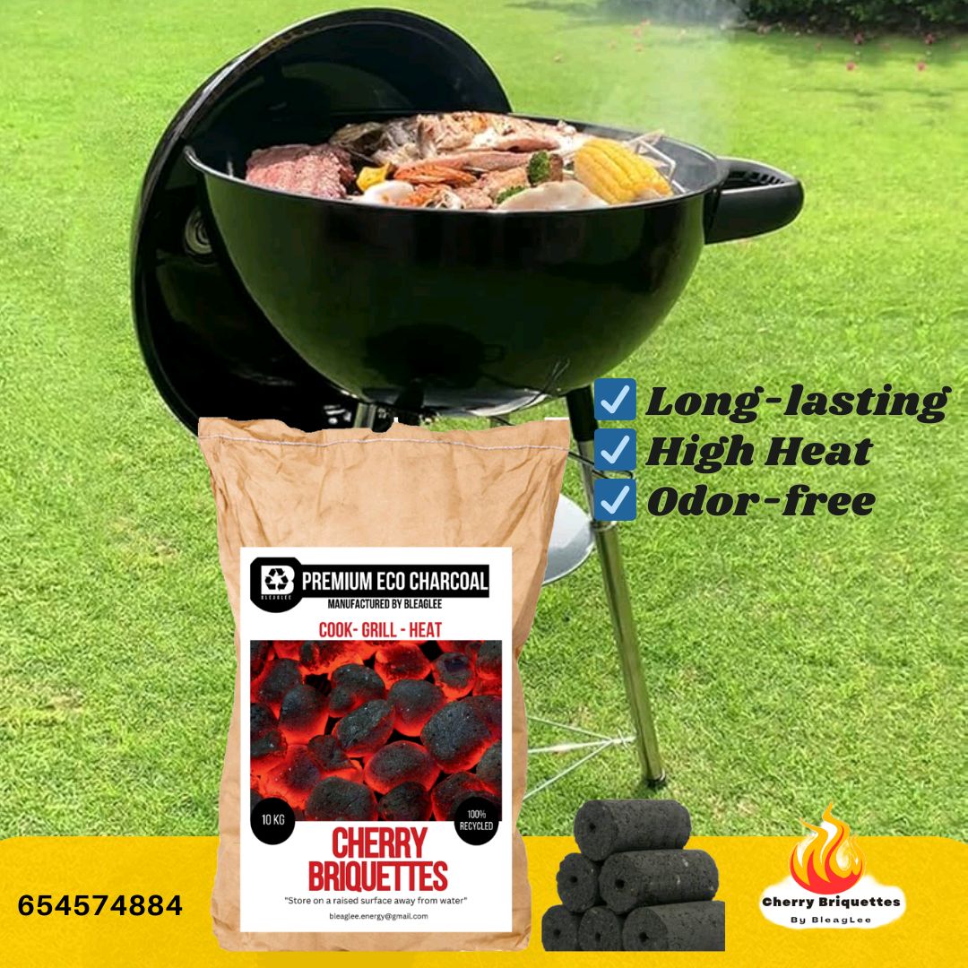 Say goodbye to smoky cooking!
Enjoy clean, consistent heat — order Cherry Briquettes today.
#charcoal #briquettes #charcoalbriquettes #bbq #grilling #cleanenergy #charbon #charbonpremium #charbonécologique #madeinafrica #barbecue #smokeless #charbon #grillade #charbonlocal