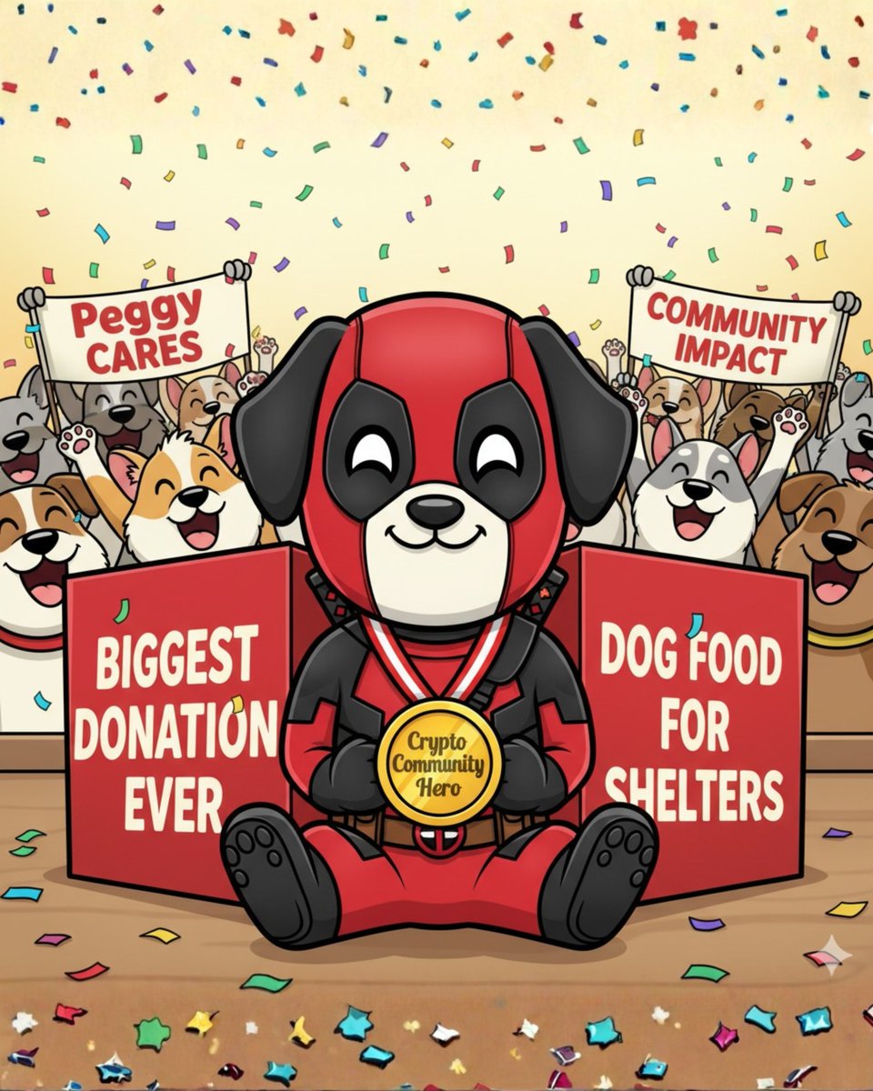 deadpoolpeggy's tweet image. From crypto to kindness - Peggy’s making real impact!

The Biggest Donation Ever goes straight to dog shelters in need.

Because when community and compassion meet, everyone wins!

#PDPD #peggythedeadpooldog #Web3Community   #CommunityImpact #PeggyTheDeadPoolDog #Blockchain…